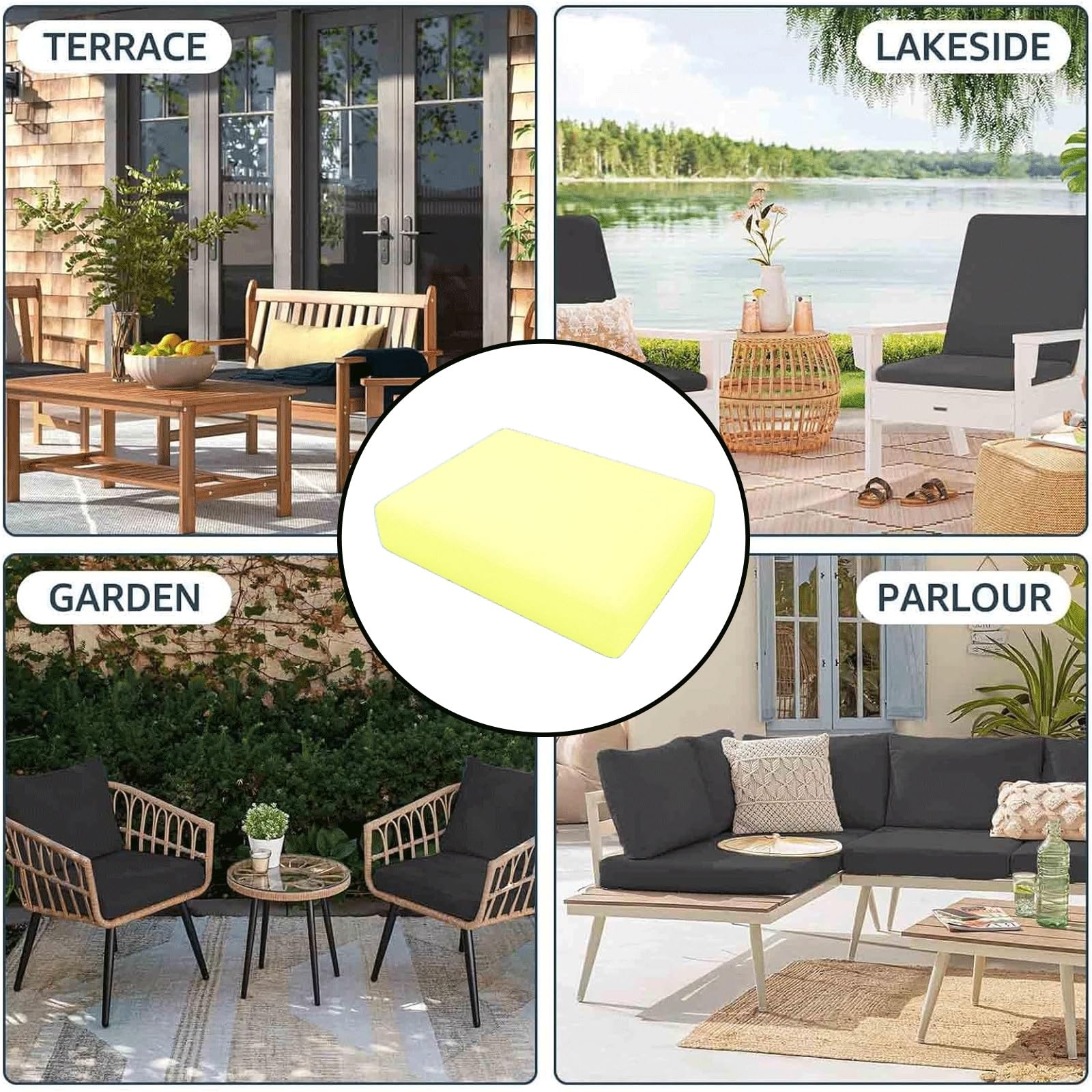 Outdoor Cushion Slipcovers 4-Pack Waterproof Patio Cushion Covers