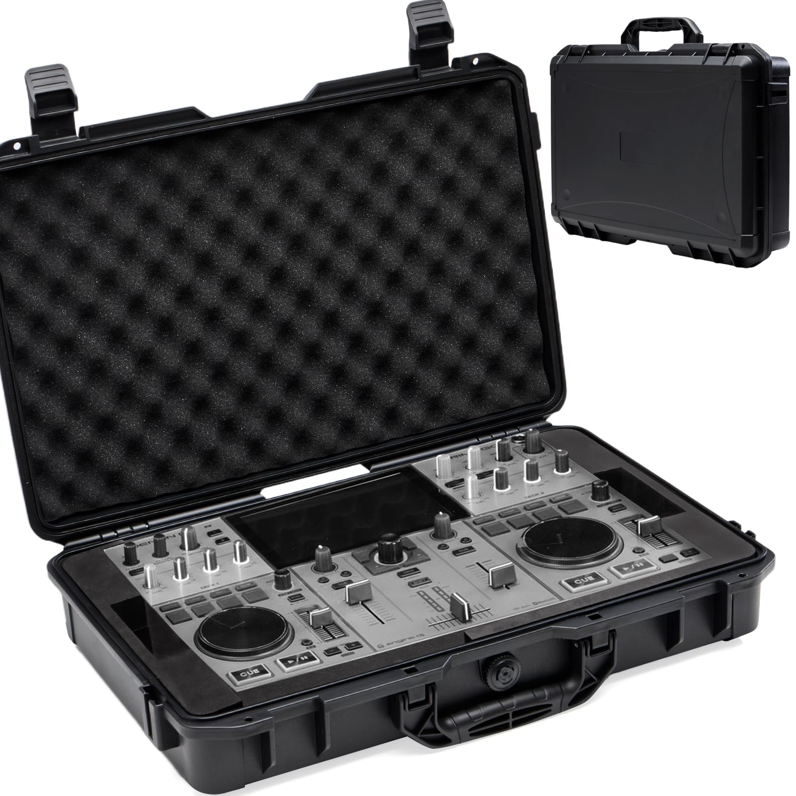 Hard Shell Case for Denon DJ Prime GO/Prime GO+ | Protective Carrying Storage Gig Bag Case with EVA Foam | Compatible with PC(Polycarbonate) Cover