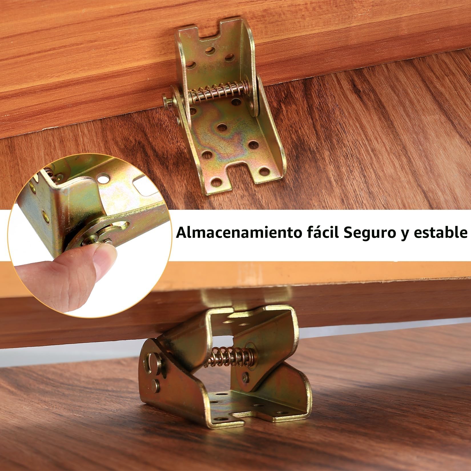 4 x Patas de Mesa Plegables con Bloqueo, Articulación de 90 grados con Auto Seguro, Soporte Plegable para Piernas de Mesa, Bisagras Plegables para Placas de Mesa, Cama, Armarios