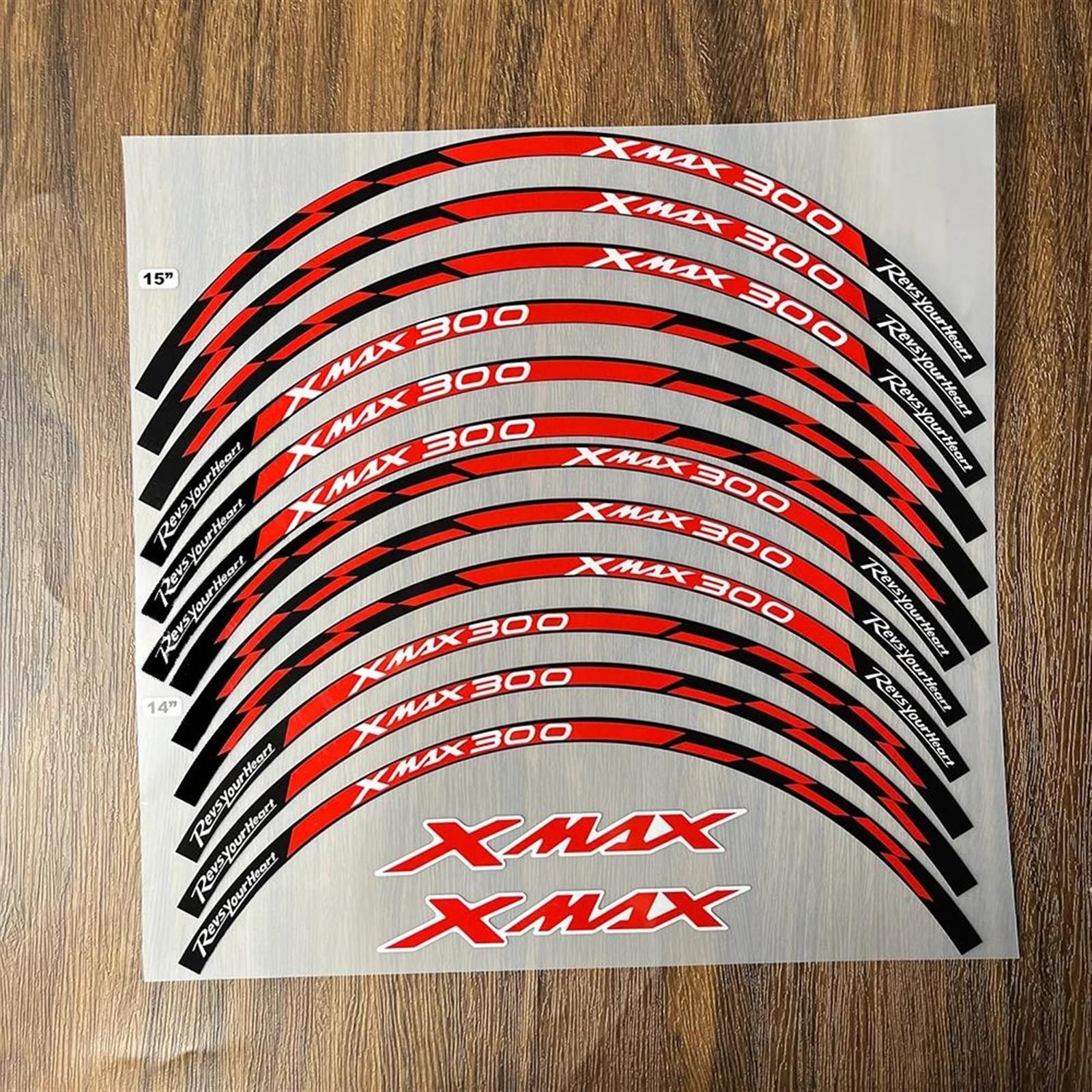Piwine Style 2 Stickers Motorcycle Wheel Stickers Night Reflective Decorative Rim For Yamaha Xmax 300(Style 2)