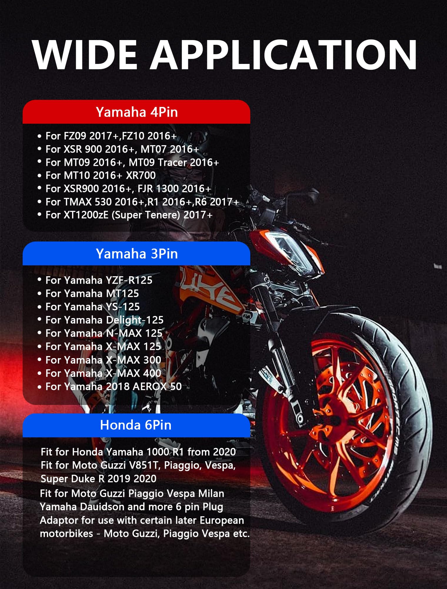 Original 3-in-1 OBD2 Adapter Cable,16 Pin To 6/4/3 Pin OBD Diagnostic Cable Obd2 Obd1 6pin 4pin 3pin Plug Adapter Motorcycle Honda Guzzi Kawasaki Suzuki