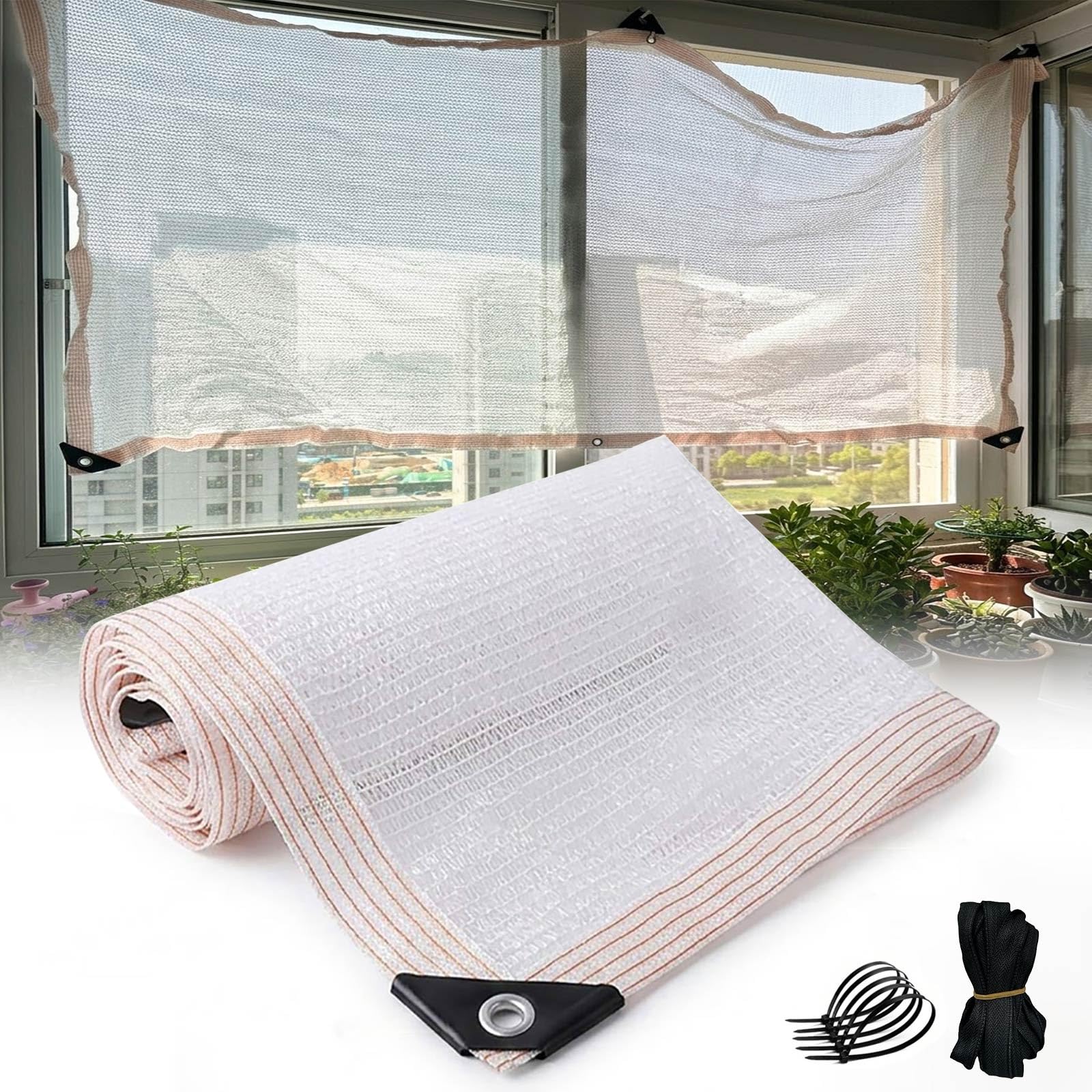 Toile d'ombrage haute résistance avec œillets anti-UV pour extérieur