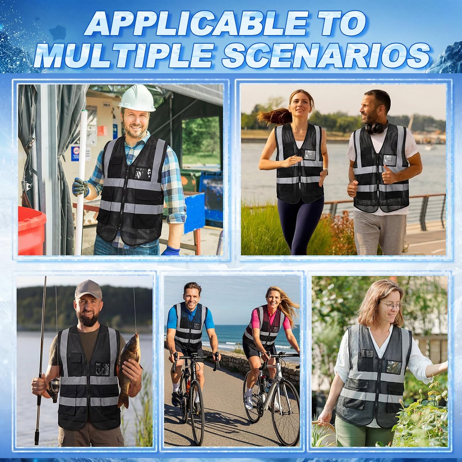 Chicingyou Cooling Vest with 8 Ice Packs Reflective Safety