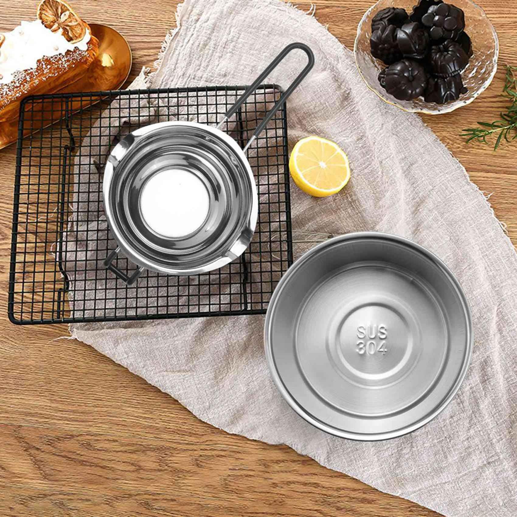 6-Pakowy Zestaw GarnkóW z PodwóJnym Kotłem Tygiel Ze Stali Nierdzewnej do Topienia Czekolady Mydło Woskowe do Produkcji Świec 600Ml i 1600Ml