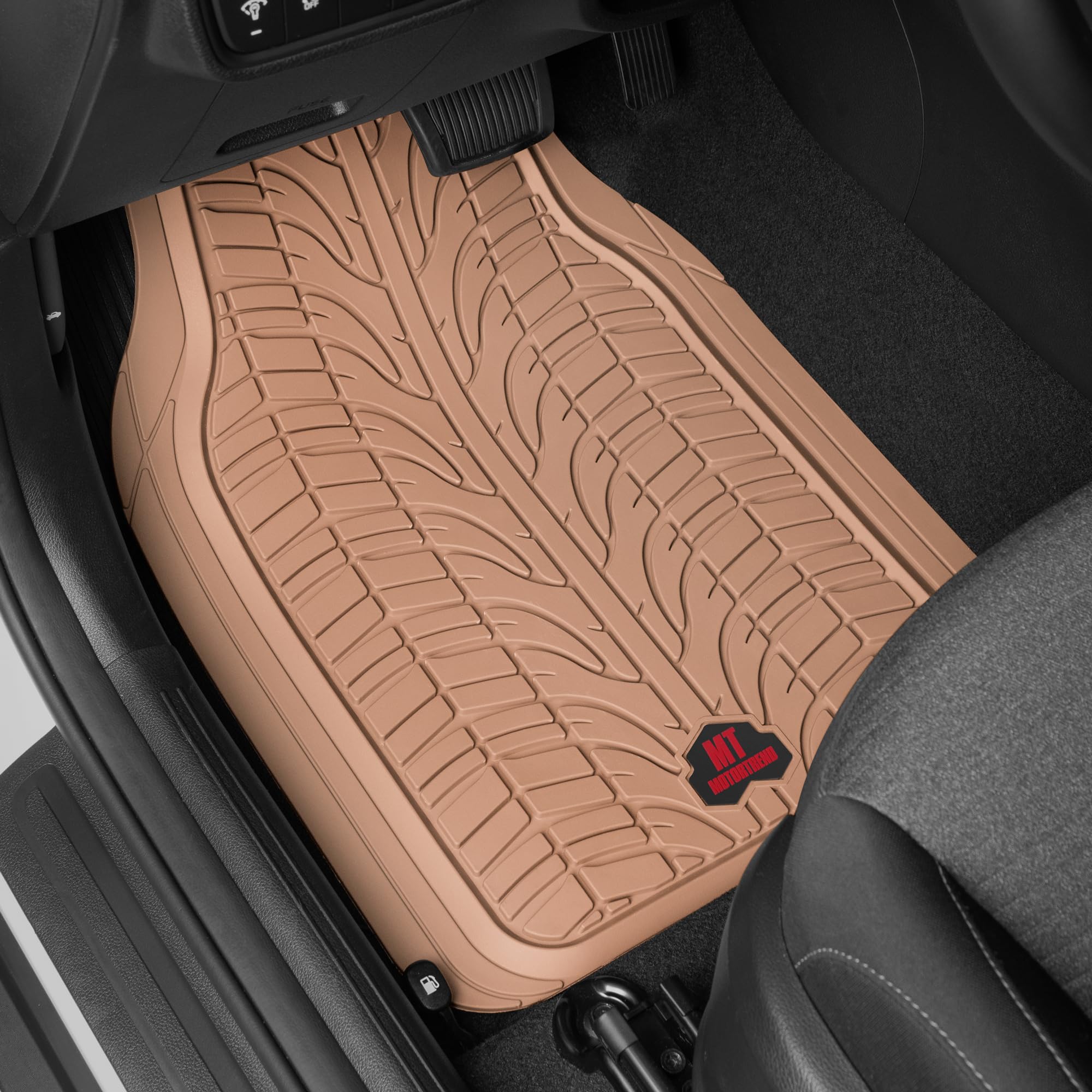 Motor Trend Grand Prix Tire Tread Rubber Car Floor Mats for Autos SUV Truck Van - All-Weather Waterproof — view 3