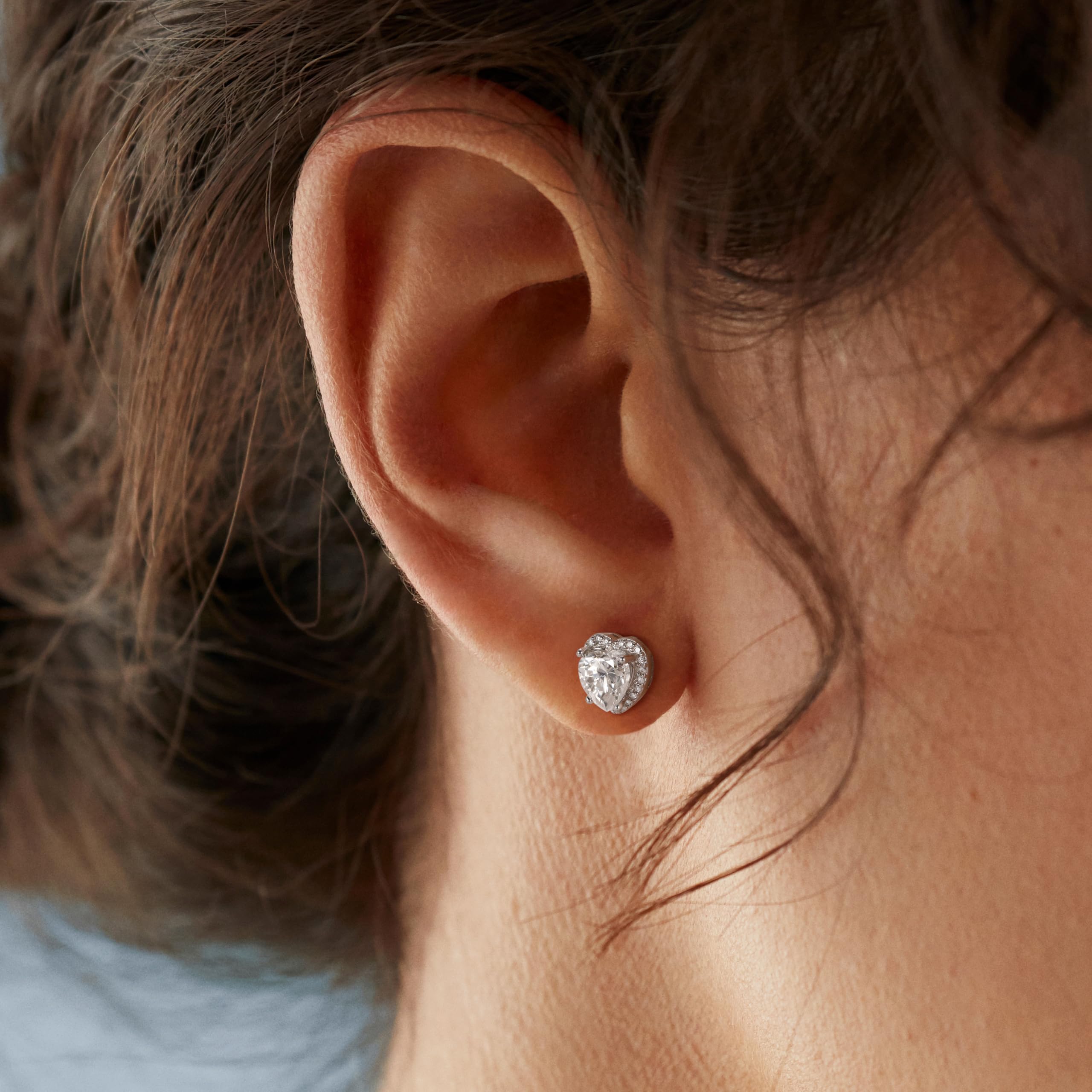 MomentWish Orecchini Moissanite Argento 925, 1-2 Carati Orecchino Punto Luce Donna Oro 18K Bottone Anallergici Simulato Diamanti Brillanti con Certificato GRA Regalo 5/6.5mm