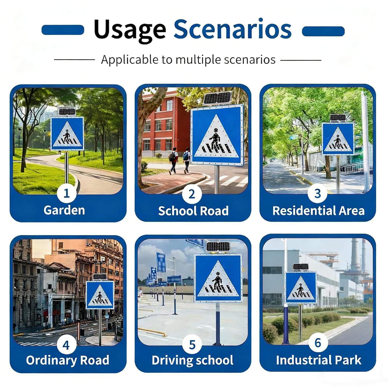 Señal de parada con energía solar para cruce de peatones, señal de seguridad vial iluminada, señal de advertencia de tráfico de aluminio reflectante