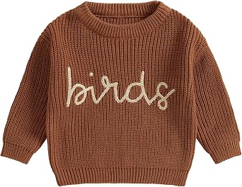 Toddler Kids Fall Winter Outfits Football Rugby Embroidered Sweater Oversized Long Sleeve Knitted Sweatshirt