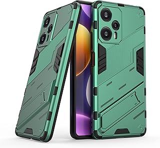 YBROY Capa para Xiaomi Poco F5 5G, TPU macio + PC rígido, capa resistente à prova de choque, função de suporte, capa antiarranhões para Xiaomi Poco F5 5G (verde)