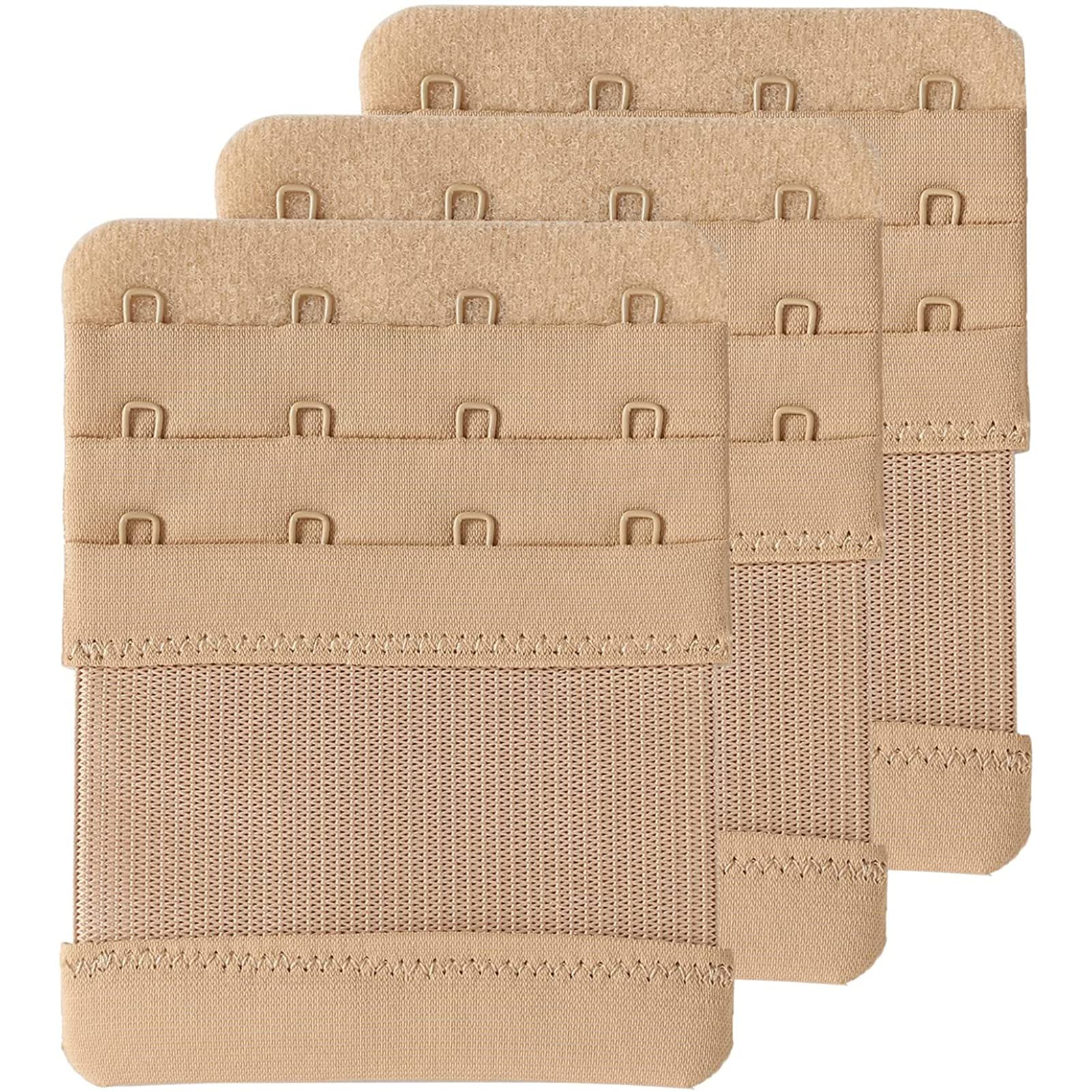 Bra Extender 4 Hook Soft Stretchy Bra Strap Extension, Pack of 3
