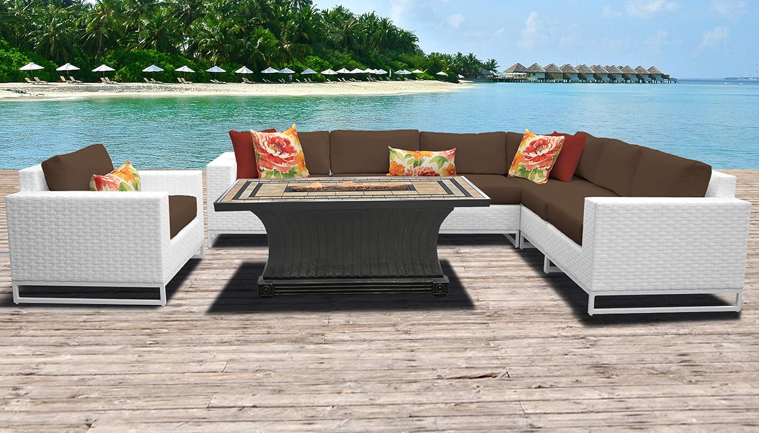 TK Classics MIAMI08dCOCOA Miami Seating Patio Furniture