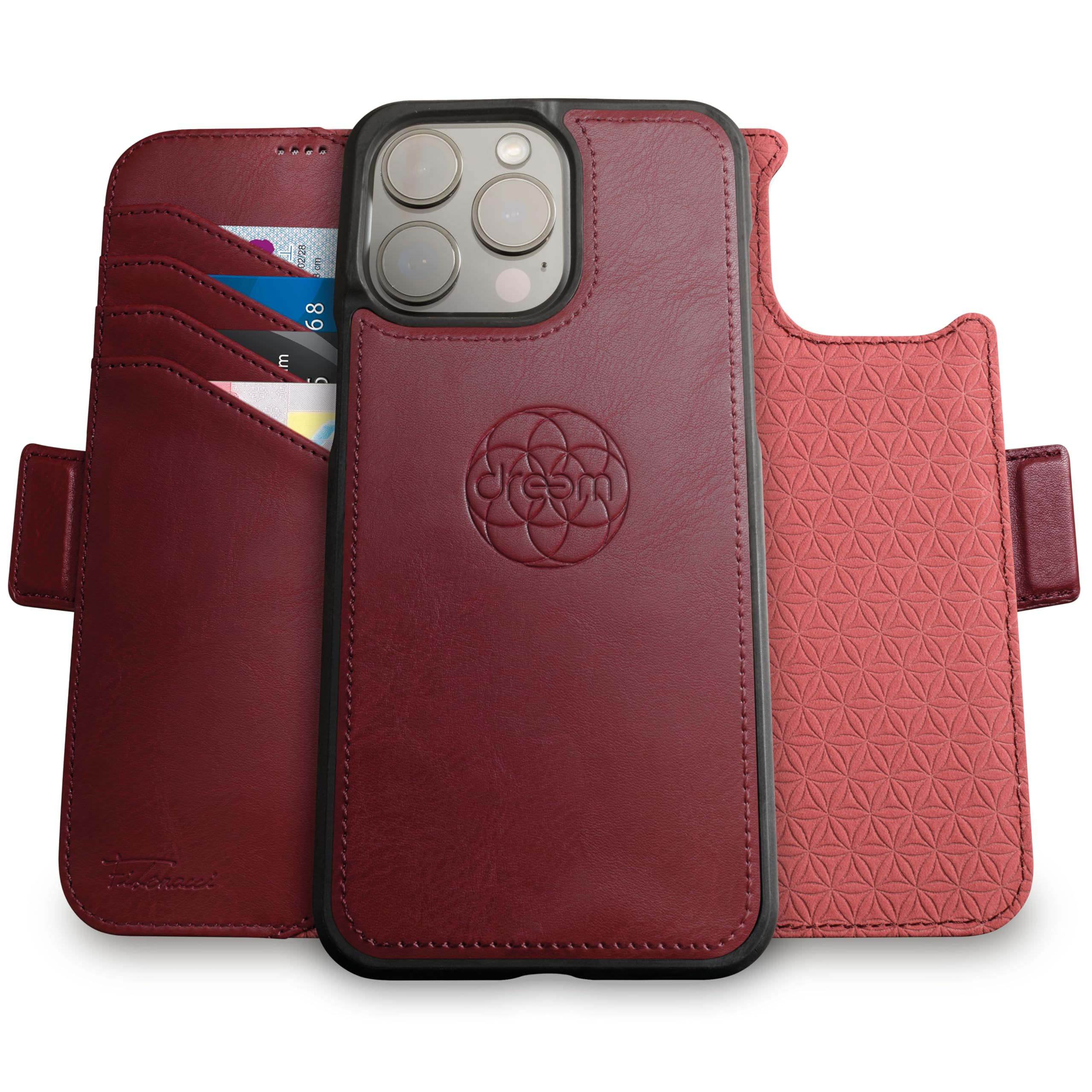【サイズ:iPhone 15 Pro Max】Dreem iphone 15 p Amazon.com: Dreem Vegan Leather Magnetic Detachable Wallet Case