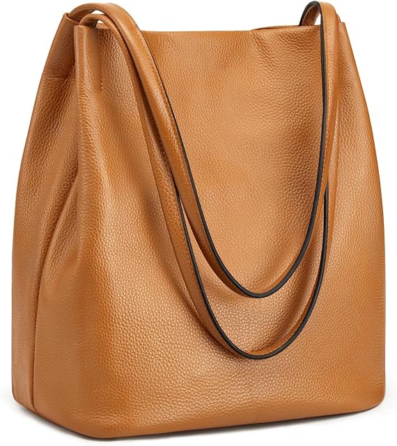 Kattee Femmes Soft en cuir véritable Totes Sac à bandoulière Purs et sacs à main avec fermeture à snap magnétique haut