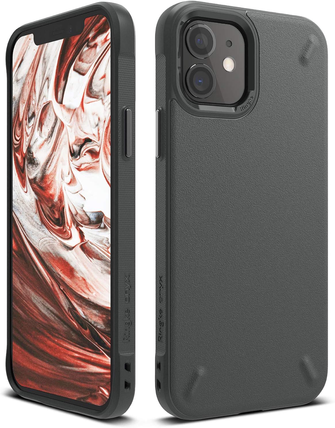 Ringke Onyx Case Compatible with iPhone 12 Mini, Tough Rugged Durable Shockproof Flexible Premium TPU Protective Phone Back Cover for 5.4-inch (2020) - Dark Gray