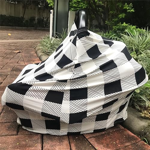 Miniatura 4 de Funda de lactancia materna, fundas de asiento de automóvil para bebé, cubierta de cochecito infantil, toldo elástico para niños y niñas (cuadrados