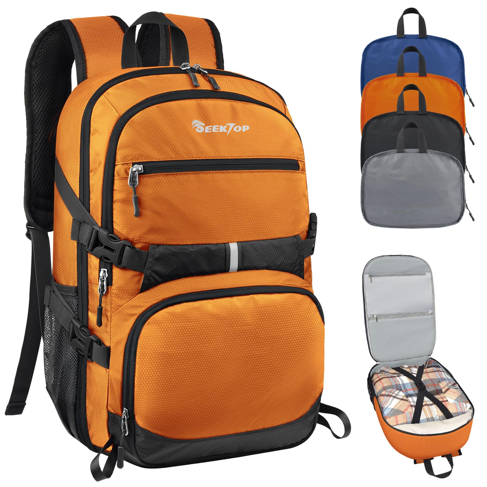 Seektop 40L Foldable Hiking Backpack for Women Men Lightweight Packable Travel Backpack Carry on Flight Approved for Outdoor Camping Sport Leisure (