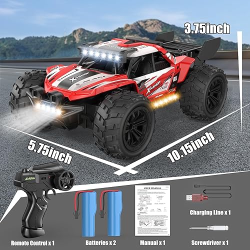 Miniatura 7 de Scientoy Auto de control remoto, 30+KPH de alta velocidad 4WD RC Cars, 2.4GHz Monster Truck juguetes para niños de 6 a 8 a 12 años, camión RC 118