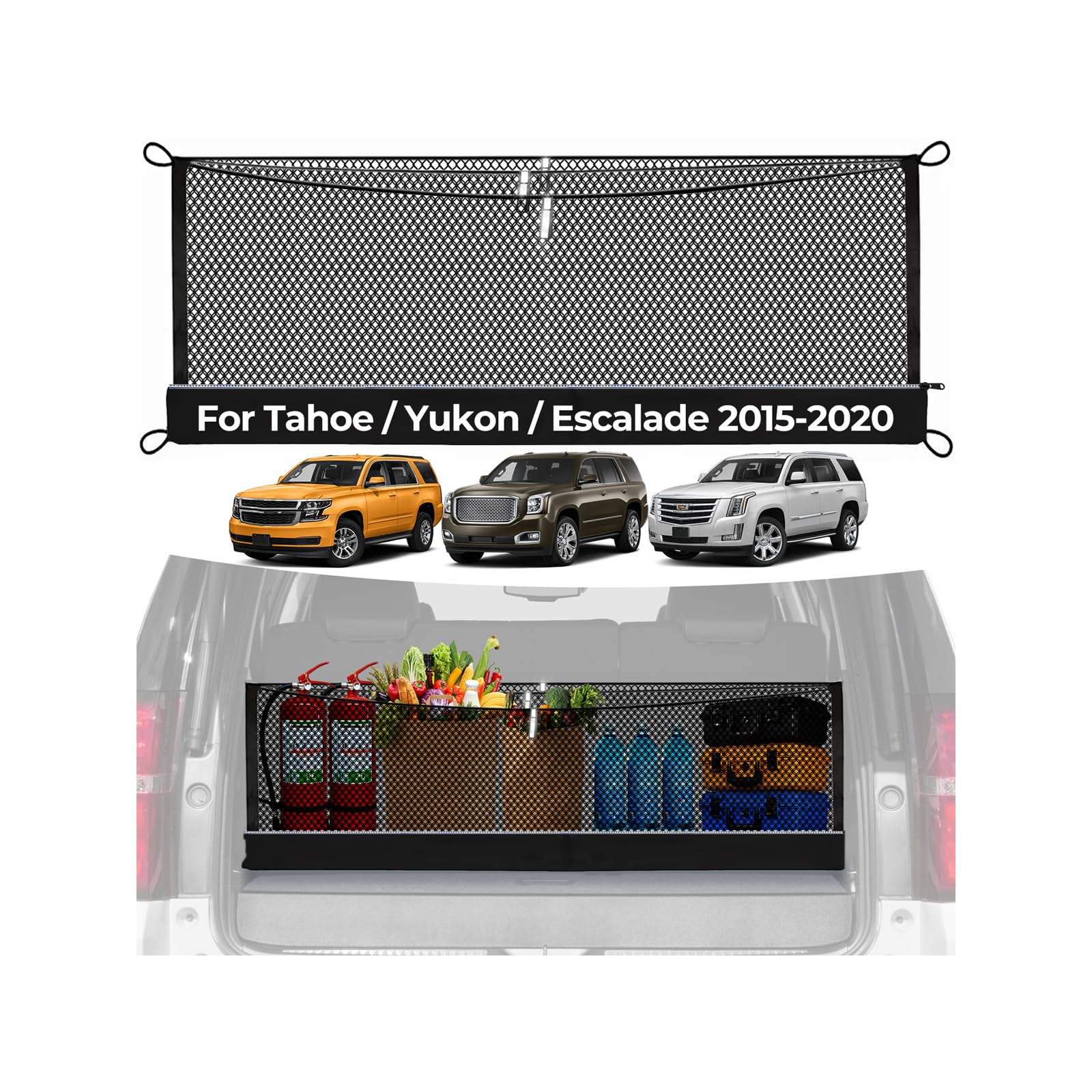 3-Layer Cargo Net for Chevrolet Tahoe/GMC Yukon/Cadillac Escalade 2015-2020