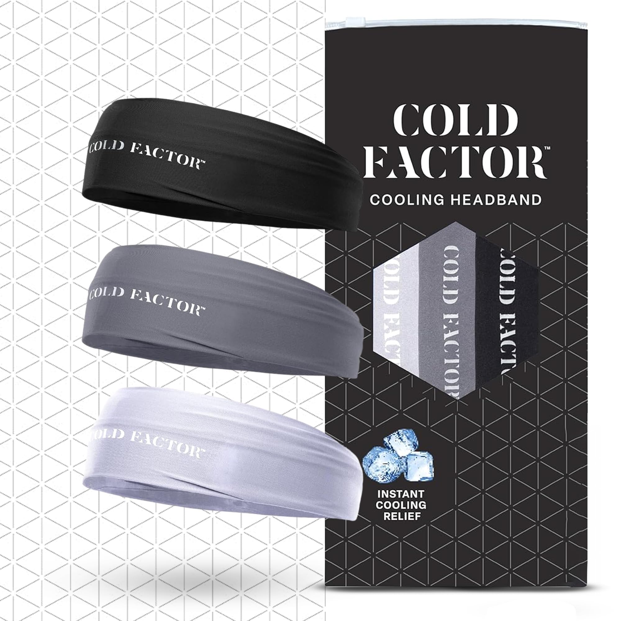 COLD FACTOR kühlendes Stirnband für Damen und Herren, LSF 50+, fortschrittlicher Verdunstungskomfort, sofort kühlendes Schweißband für Outdoor-Sport, Fitness, Yoga, Wandern, Laufen und Workouts