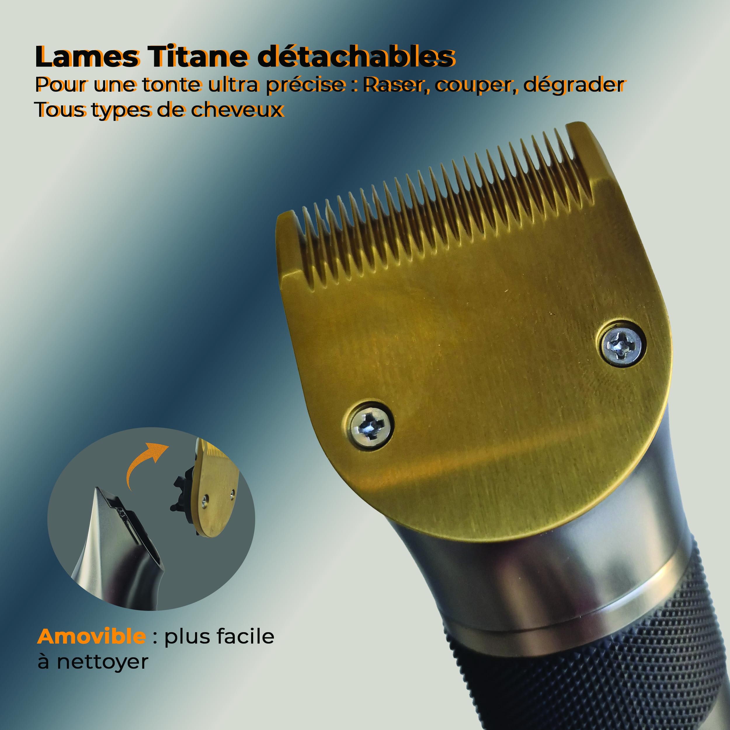 LITTLE BALANCE 8899 Turbo Performance, Tondeuse Cheveux Homme, Autonomie 1h40, Utilisation avec ou sans fil, Charge USB, Etanche, Lames détachables, 6 guides de coupe + molette d'ajustement, Noir