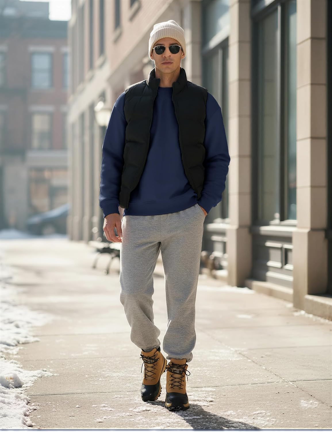 MAGCOMSEN Men's Sweatshirt Crewneck Thermal Sherpa Lined Sweatshirts Warm Winter Casual Tops - Image 3