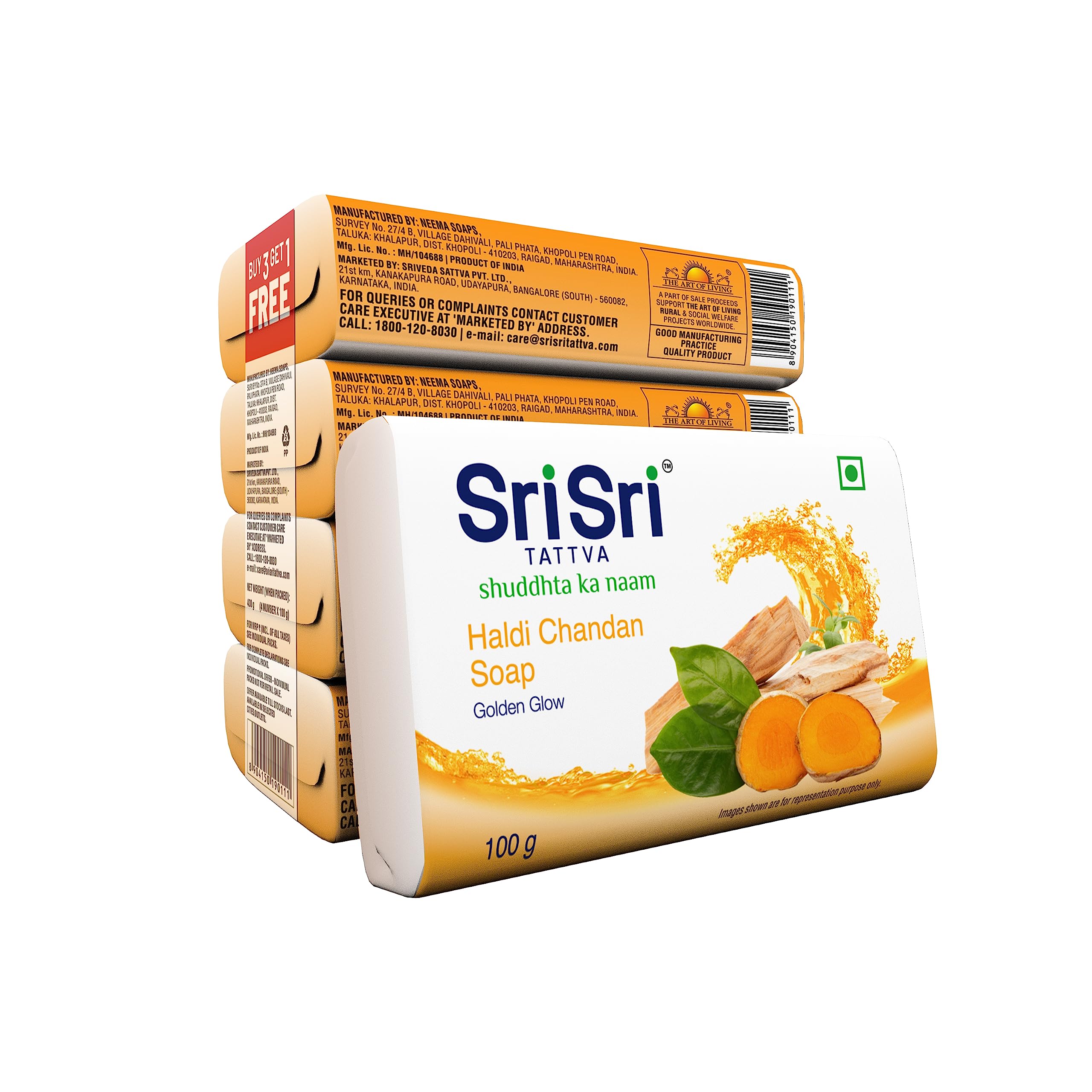Sri Sri Tattva Shuddhta Ka Naam Haldi Chandan Soap Golden