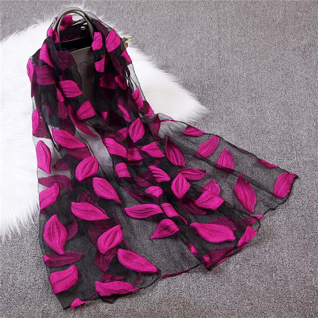 RWRAPS Nuova Primavera Estate Sciarpa Donna Moda Leaf Cut Fiori Sciarpe Elegante Spiaggia da Donna Cove up Inverno per Scialle da Donna (Color : B) (B)