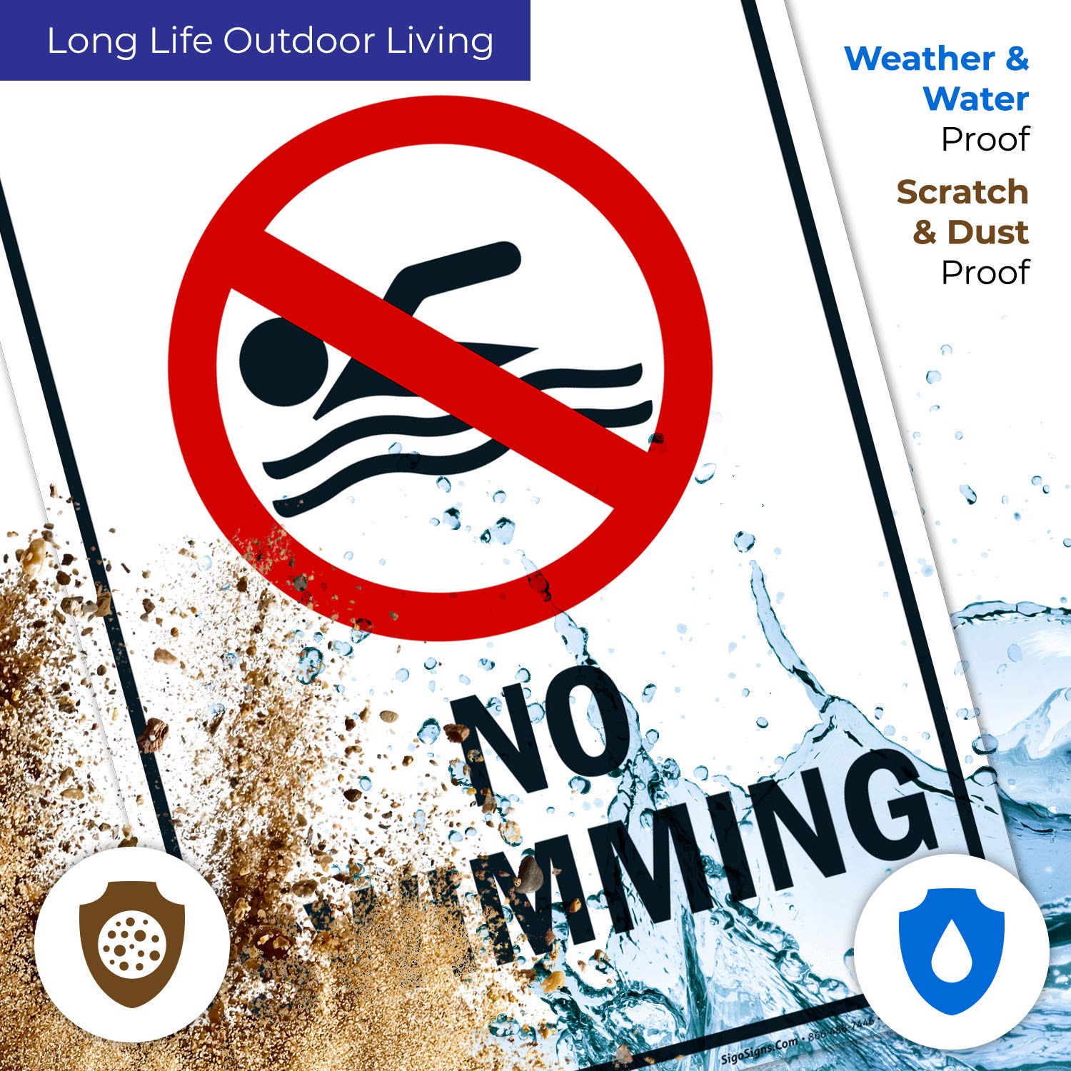 No Simming No Swimming Sign