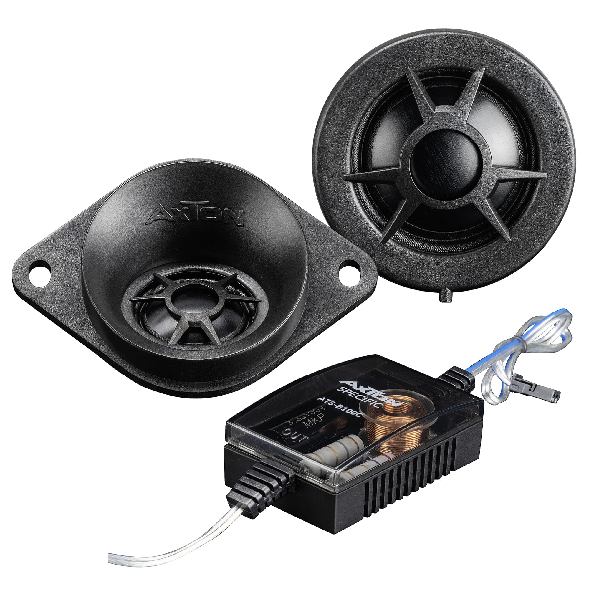 AXTON ATS-B100C – 2-Wege 10 cm Komponenten System, Autolautsprecher kompatibel mit BMW und Mini Fahrzeugen, 60 W RMS, 1 Paar