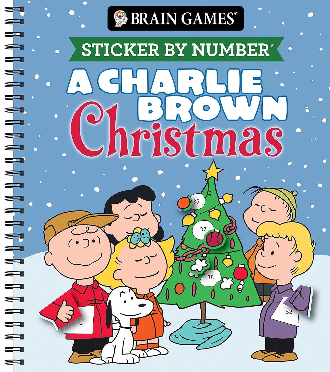 Brain Games - Sticker by Number: A Charlie Brown Christmas (Officially Licensed Peanuts Product)      Spiral-bound – September 15, 2023