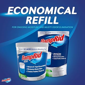 DampRid Refill Bag, 44 oz, 4-Pack - Fresh Scent Moisture Absorbers for Rooms with Excess Humidity, Long-Lasting, Eliminates Musty Odors and Creates Fresher Air