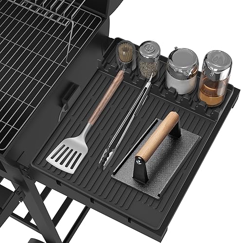 Miniatura 10 de Alfombrilla de herramientas de parrilla de silicona para Blackstone – Alfombrilla grande de espátula de silicona con almohadilla de goteo –