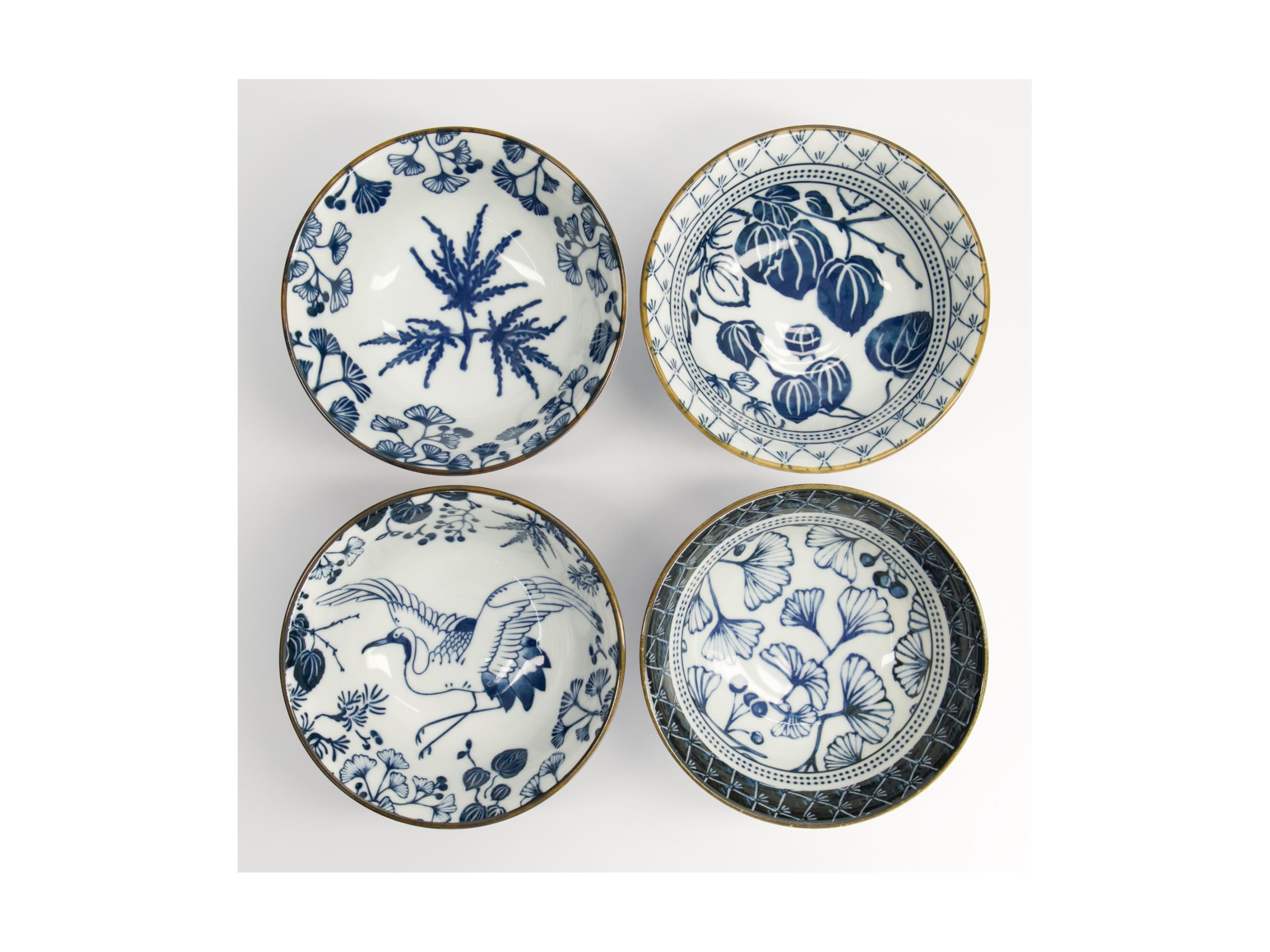 TOKYO Design Studio Gobelet Bleu Et Blanc Lierre - Flora Japonica - 8,5 X 10 ,2 Cm 380 Ml