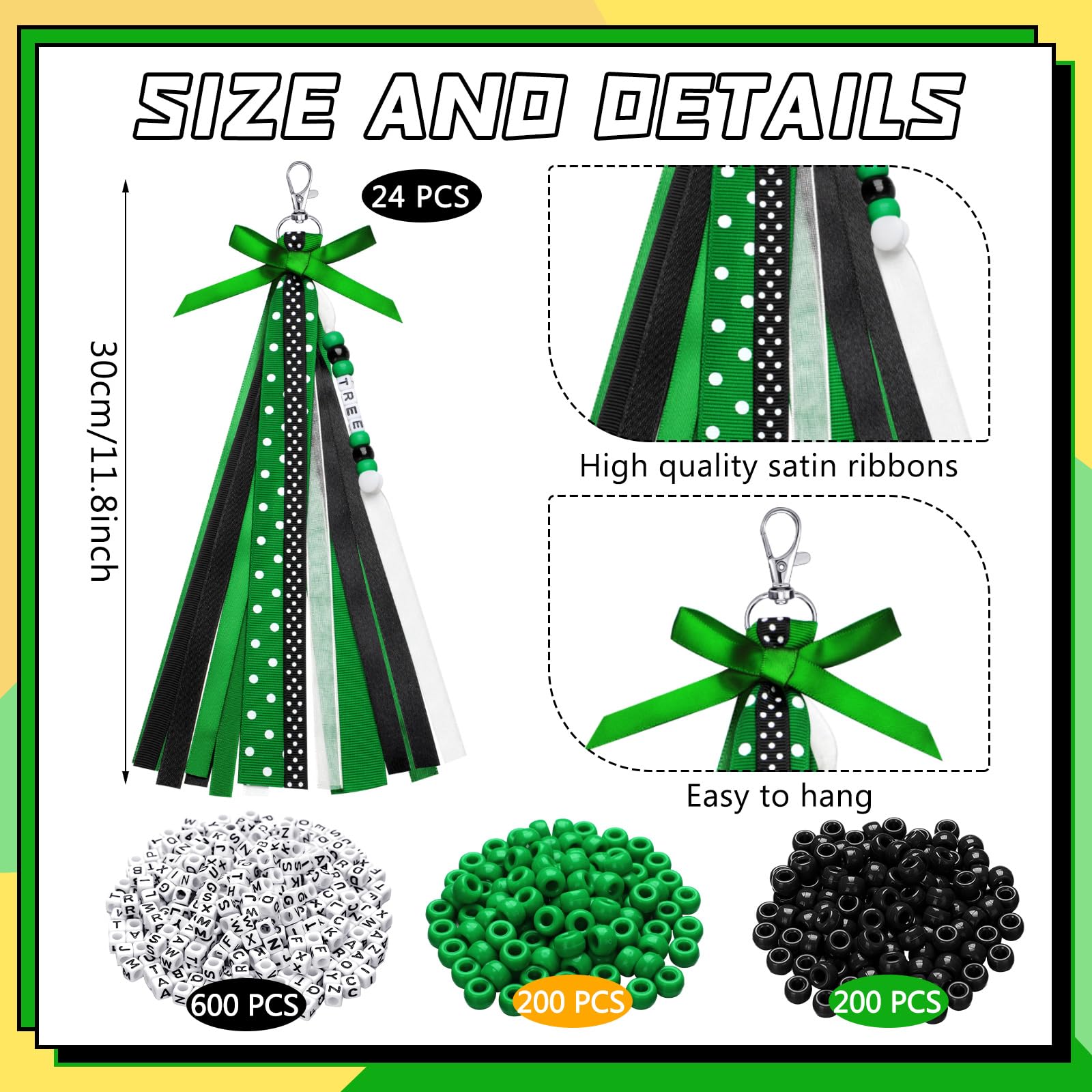 Nosiny 12 portachiavi Cheer Cheerleader regali per squadra personalizzati fai da te perline nastro portachiavi kit cheer bag tag per donne
