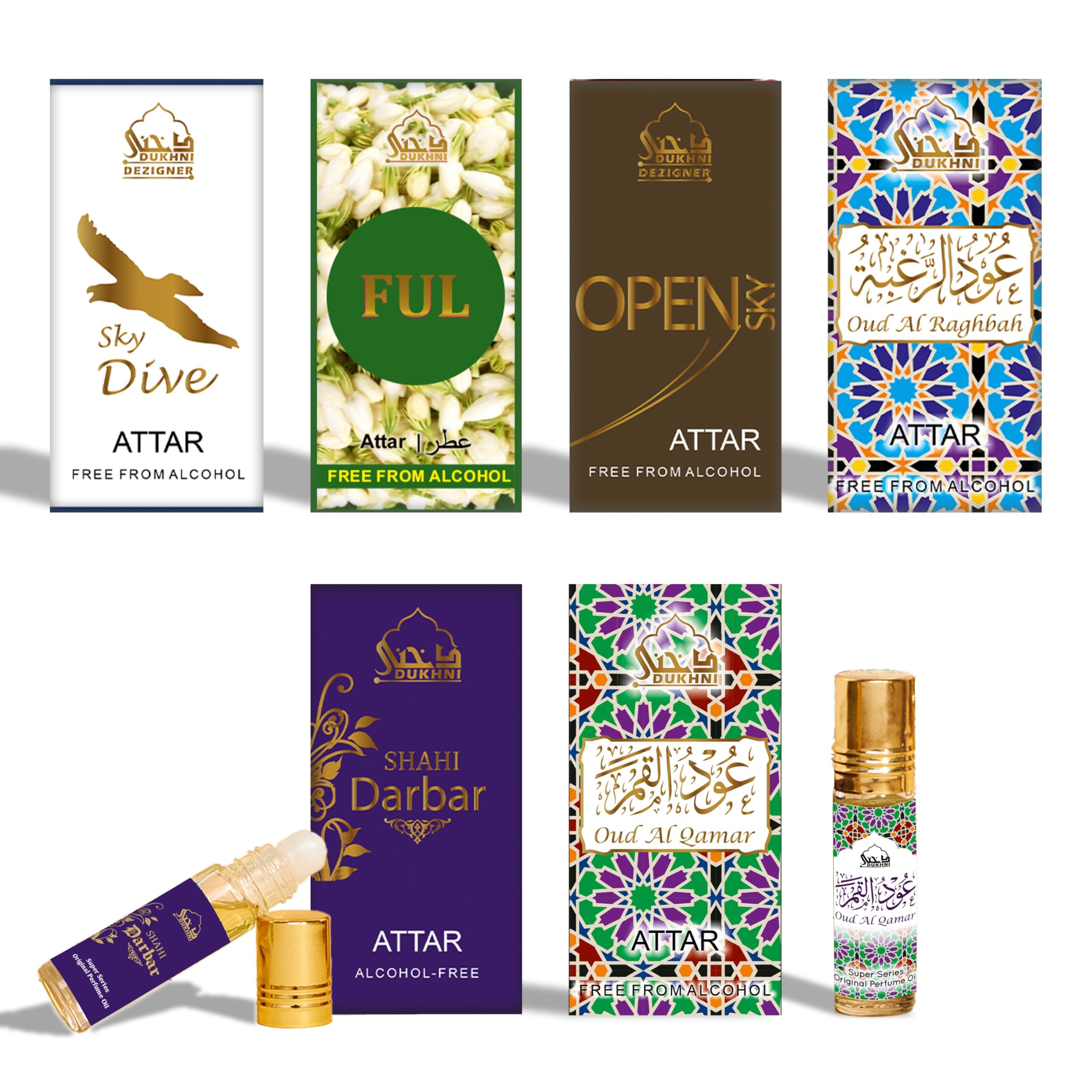 Mixed Attar Set 6 x 6ml Roll on Perfume Oil | Muslim Gifts
