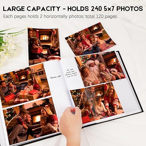 Miniatura 2 de Álbum de fotos de 240 bolsillos de 5 x 7 pulgadas con espacio de escritura, gran capacidad de 5 x 7 pulgadas, álbum de fotos con capacidad para 240