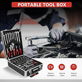 Tool Box with Tools 910pcs Household Tool Set with Aluminum