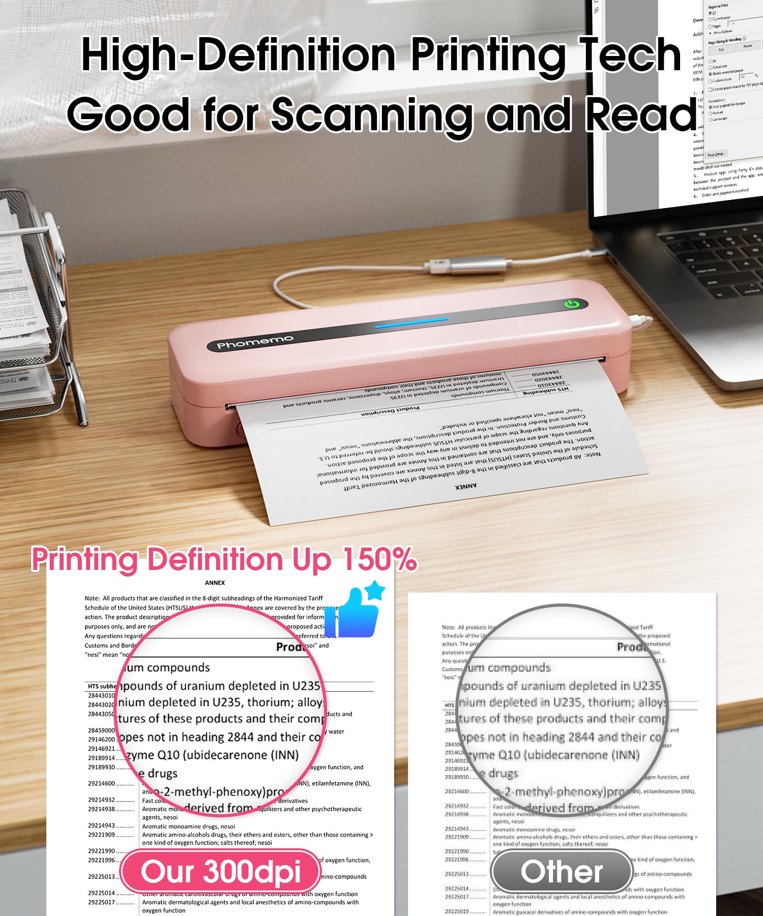 Amazon.co.jp: Phomemo M832 モバイルプリンター A4感熱ロール紙/収納