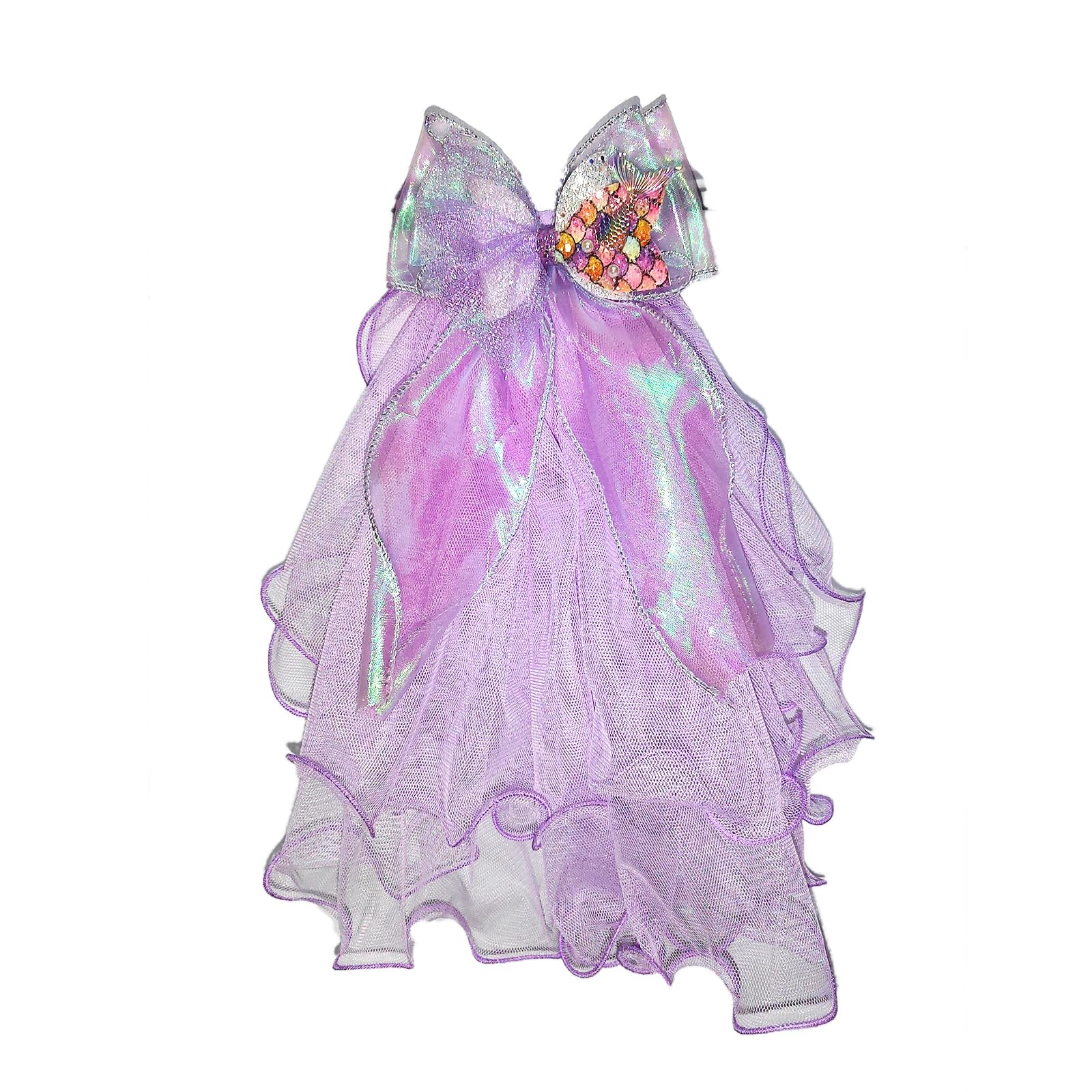 MeiAOBest Pet Wedding Veil,Cat Dog Hair Accessories Clip Dog Bowknot Lace Head Ornament Party Costume for Birthday Valentine's Day Wedding_Purple Bow