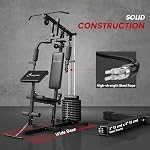 Soozier Équipement multifonctionnel Smith, Machine de gymnastique à domicile 99lbs Piége et LAT Barre de traction, station d'équipement d'entraînement pour le dos, les bras, la poitrine, l'entraînement de la force du corps complet