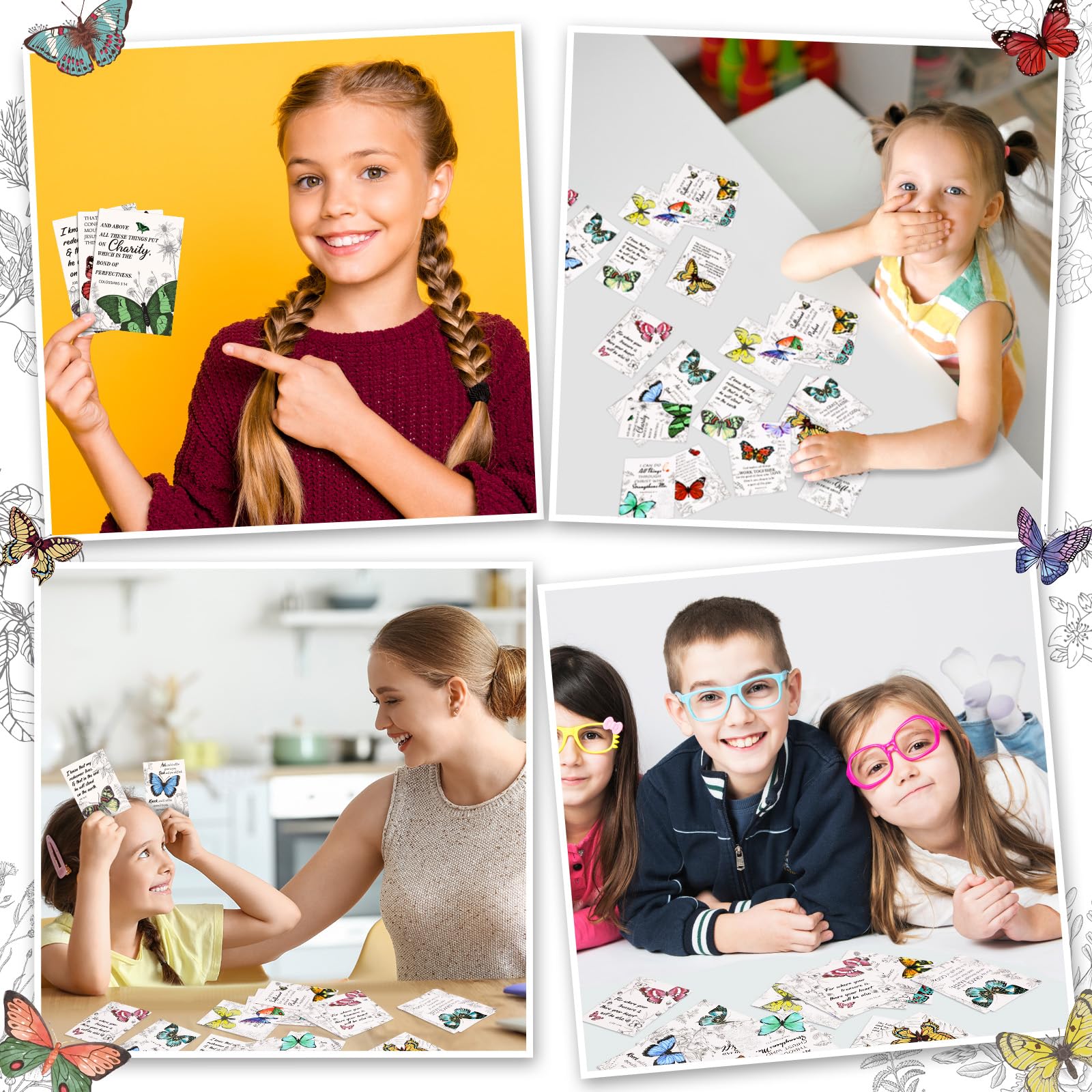 Skyygemm 160 tarjetas de mariposa de primavera a granel surtido de tarjetas religiosas de primavera con versículos bíblicos regalos cristianos inspiradores para oración de iglesia, escuela dominical,