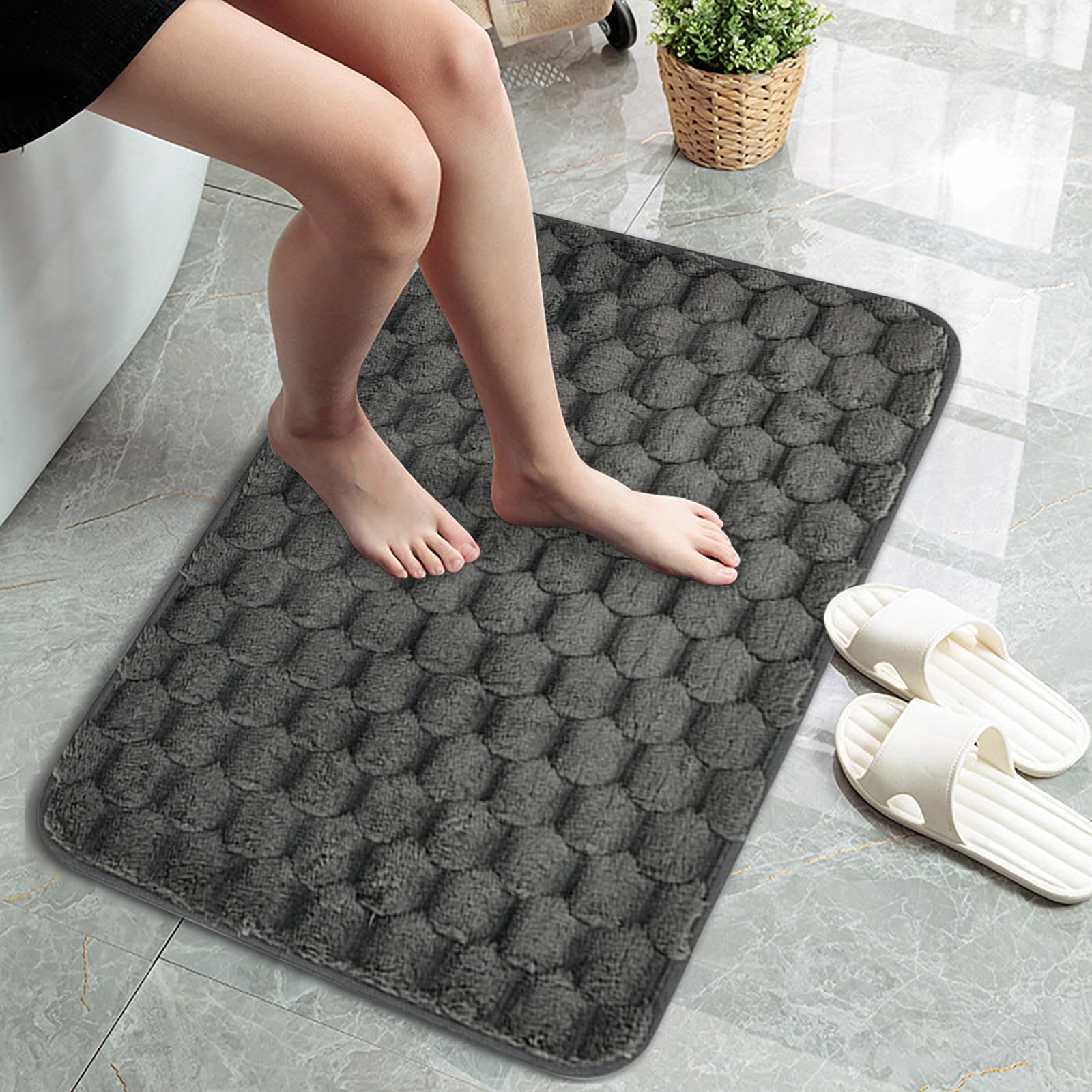 Luxury Bathroom Rug Mat, Non-Slip Bath Mat, Soft & Quick Drying Absorbent Shower Mat, Versatile Bathroom Carpet Mats, Washable Rugs for Shower Floor