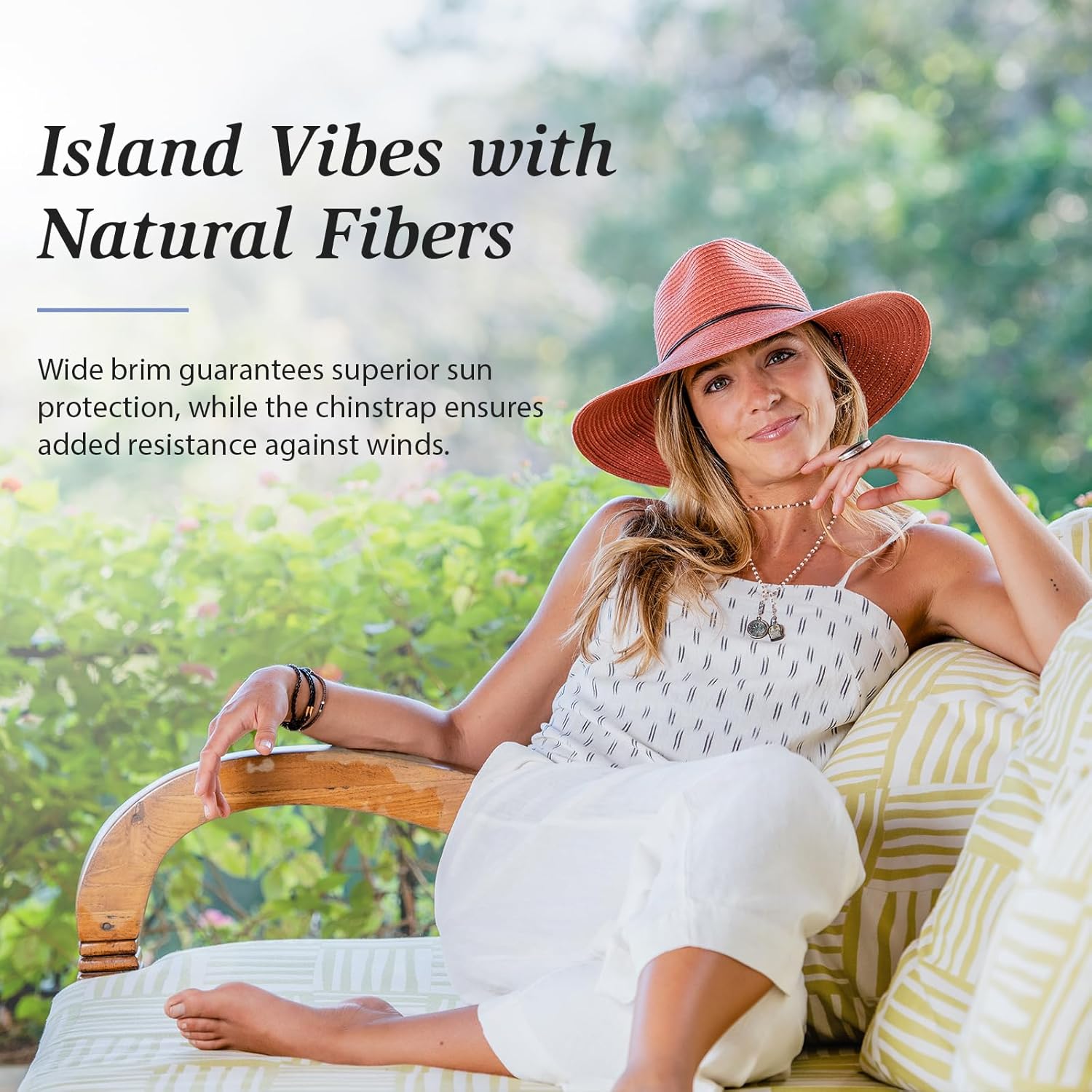 Wallaroo Hat Company Women's Sanibel Fedora – UPF 50+ UV Sun Hat, Wide Brim, Packable, Chin Strap, Adjustable, 2 Sizes - Image 3