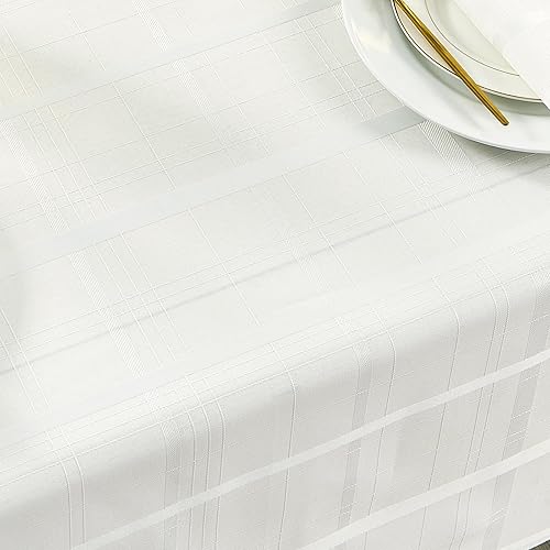 Miniatura 2 de Mantel rectangular a cuadros, impermeable, a cuadros, elegante, resistente a las arrugas, decorativo de tela de rejilla para cocina, comedor o al