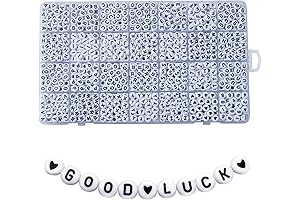 1400Pcs Letter Beads for Bracelets, 4x7mm Acrylic Alphabet Beads