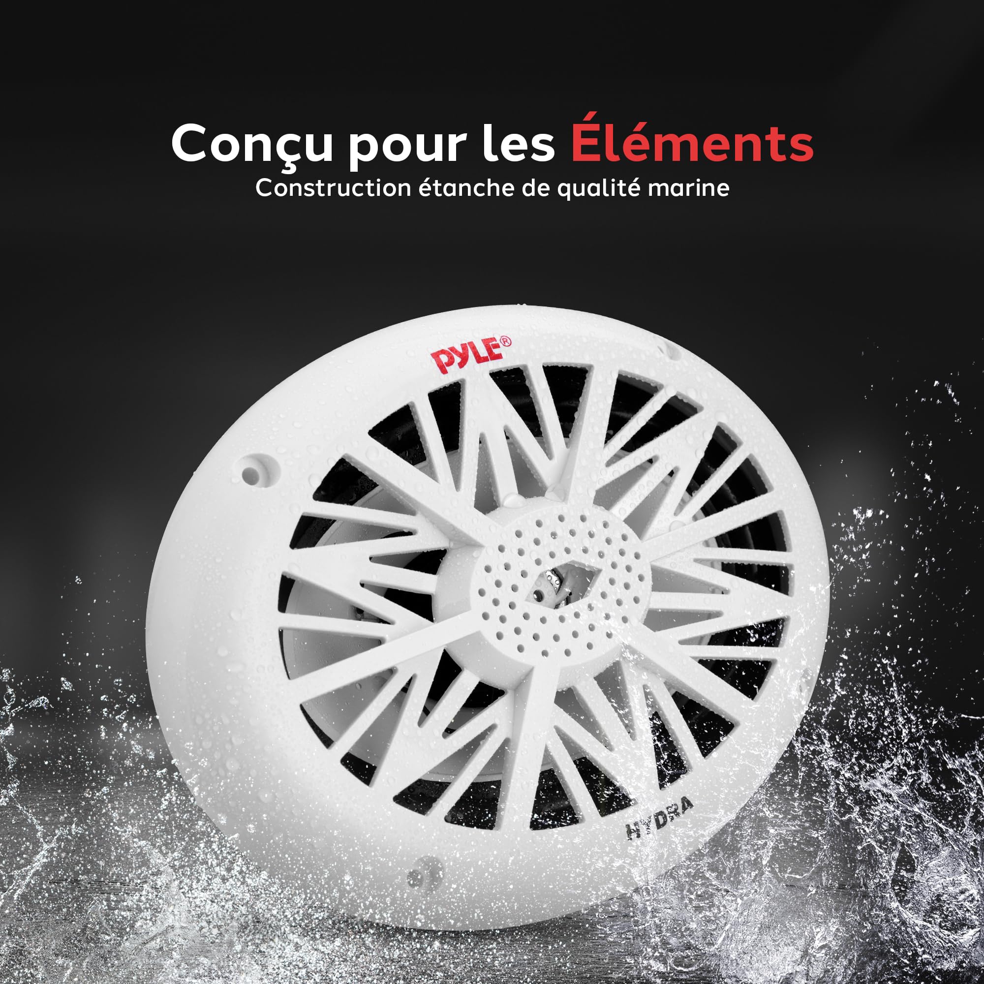 Pyle Haut-Parleurs Marines 6x9 Pouces - Système Audio Stéréo 2 Voies Résistant à l'eau et aux Intempéries avec Puissance de 260 Watts, Cones en Polycarbonate et Entourage en Tissu - 1 Paire