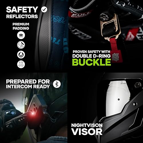 Miniatura 3 de HAX Full Face Snowmobile Motorcycle Helmet for Adult Men and Women - DOT & ECE 22.06 Certified Motocross Helmet