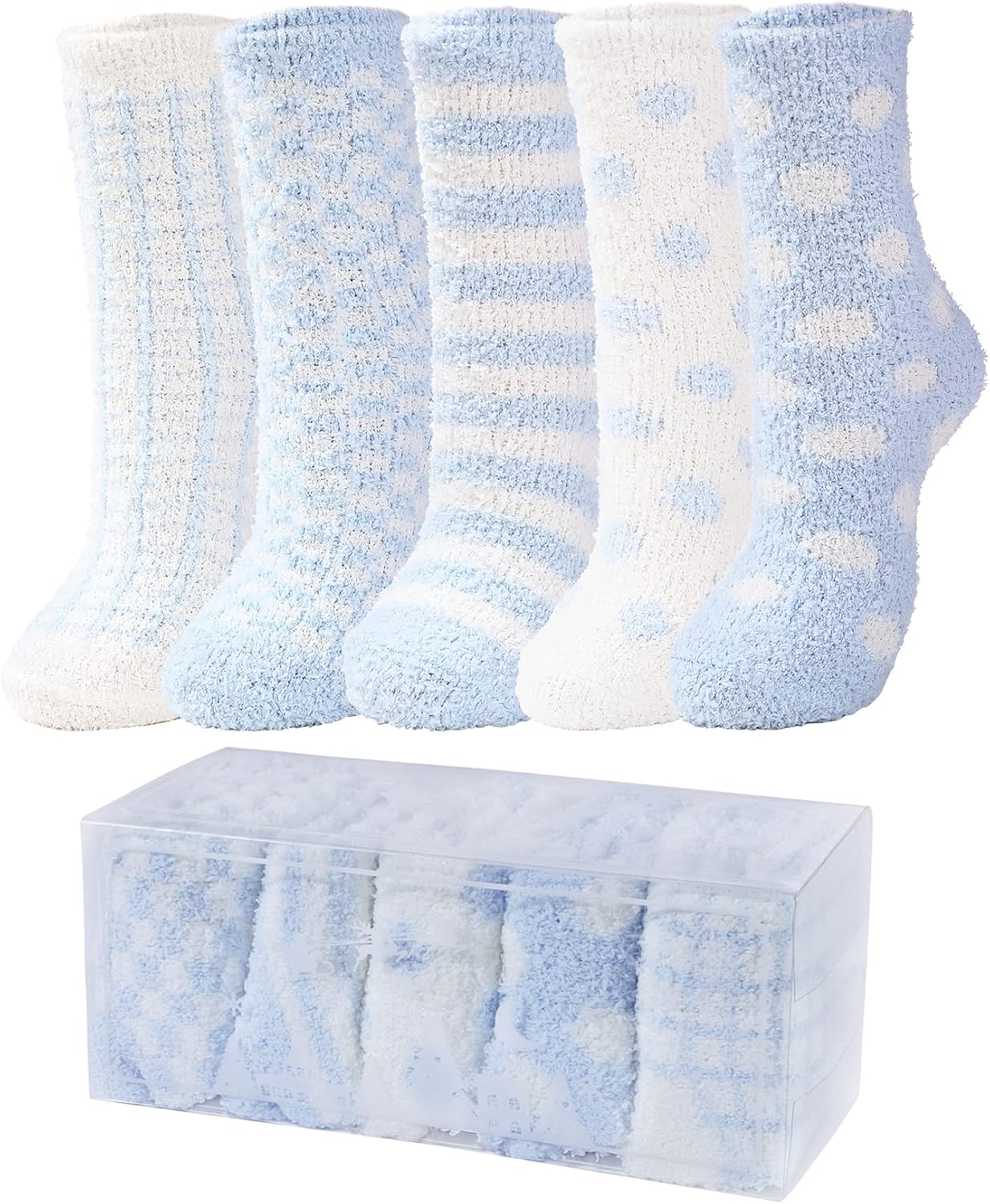 Century Star Fuzzy Socks for Women Slipper Fluffy Socks Christmas Gift Casual Home Winter Warm Sleeping Cozy Crew Sock