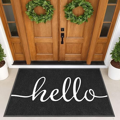 Vista 41 de EARTHALL Divertidos tapetes con texto en inglés "Hello Mats" para exteriores/interiores, 48 x 32 pulgadas, tapete para puerta delantera, entrada al