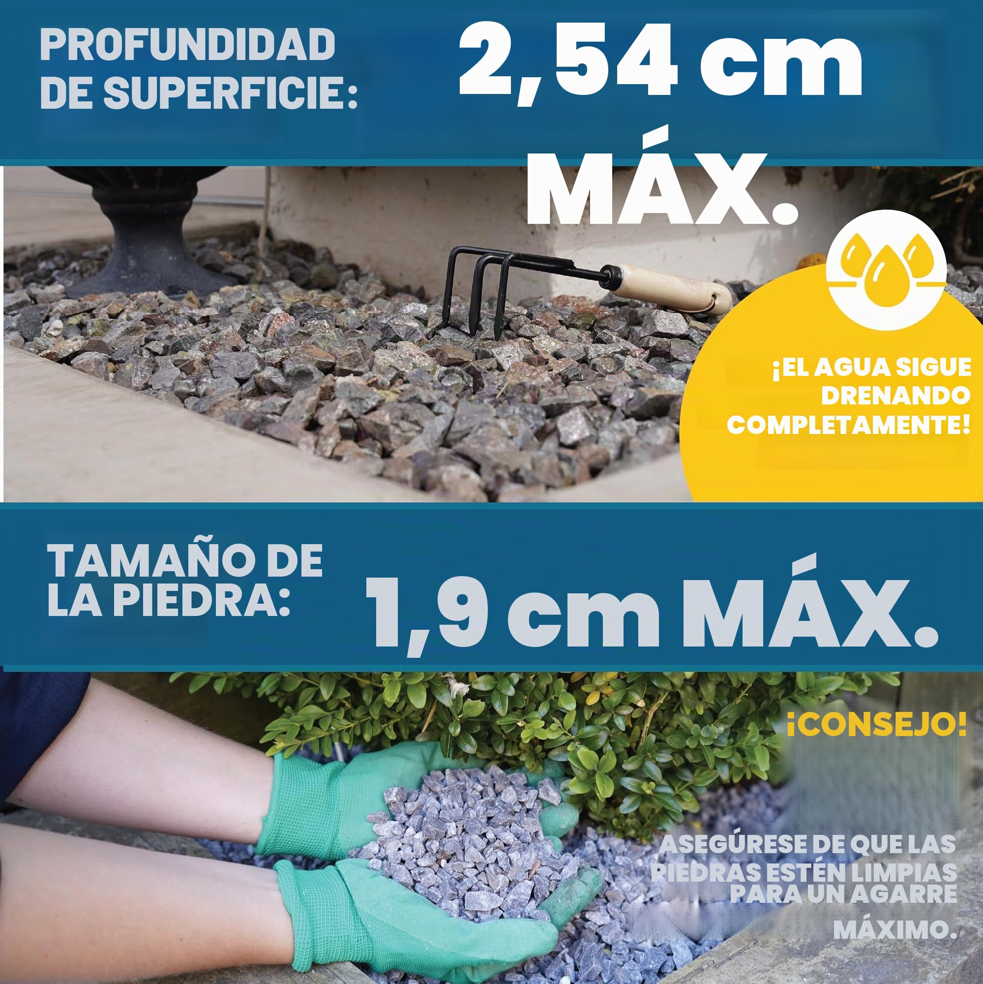 Vuba EASIHOLD ROCKS - Carpeta de grava de 2,5 l para pegar piedras, corteza y grava en bordes, patios y caminos de jardín. Dura hasta 3 años, no tóxico, listo para usar.